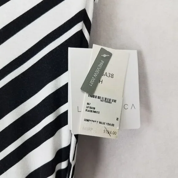 La Blanca Swimwear XS Archistripe Cover-up Maxi Dress In Black/ White Belt - Picture 5 of 8